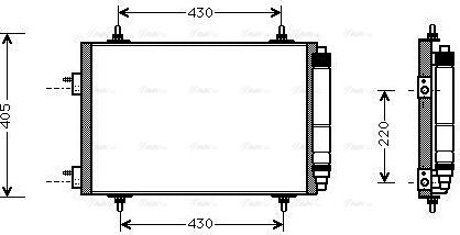 Ava Quality Cooling PEA5209D - Конденсатор кондиционера autosila-amz.com