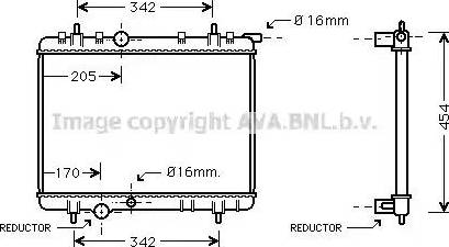 Ava Quality Cooling PEA2252 - Радиатор, охлаждение двигателя autosila-amz.com