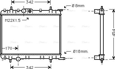 Ava Quality Cooling PEA2206 - Радиатор, охлаждение двигателя autosila-amz.com