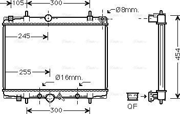 Ava Quality Cooling PEA2201 - Радиатор, охлаждение двигателя autosila-amz.com