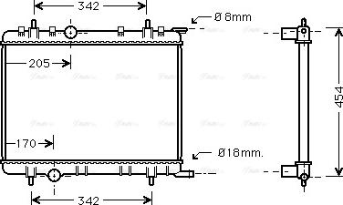 Ava Quality Cooling PEA2221 - Радиатор, охлаждение двигателя autosila-amz.com