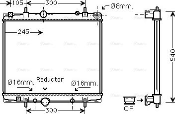 Ava Quality Cooling PEA2275 - Радиатор, охлаждение двигателя autosila-amz.com