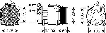 Ava Quality Cooling PEAK306 - Компрессор кондиционера autosila-amz.com