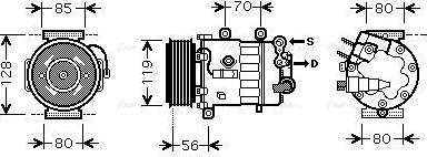 Ava Quality Cooling PEAK322 - Компрессор кондиционера autosila-amz.com