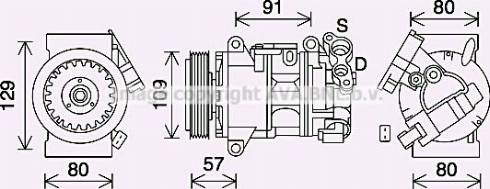 Ava Quality Cooling PEK407 - Компрессор кондиционера autosila-amz.com