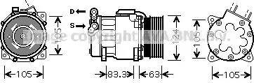 Ava Quality Cooling PE K306 - Компрессор кондиционера autosila-amz.com