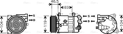 Ava Quality Cooling PE K326 - Компрессор кондиционера autosila-amz.com