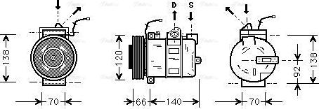 Ava Quality Cooling PRAK040 - Компрессор кондиционера autosila-amz.com