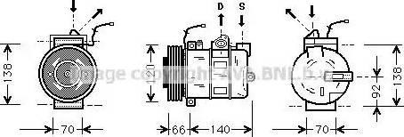 Ava Quality Cooling PR K040 - Компрессор кондиционера autosila-amz.com