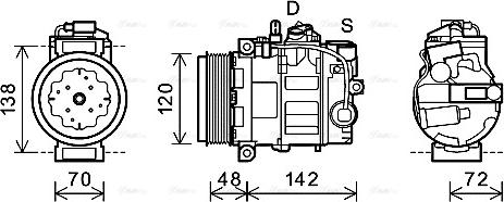 Ava Quality Cooling PRK064 - Компрессор кондиционера autosila-amz.com