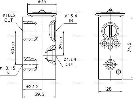 Ava Quality Cooling RT1683 - Расширительный клапан, кондиционер autosila-amz.com