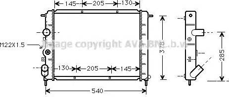 Ava Quality Cooling RTA2258 - Радиатор, охлаждение двигателя autosila-amz.com