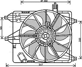 Ava Quality Cooling RT 7544 - Вентилятор охлаждения Renault 320W autosila-amz.com