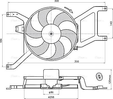 Ava Quality Cooling RT7685 - Вентилятор, охлаждение двигателя autosila-amz.com