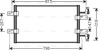Ava Quality Cooling RTA5451 - Радиатор кондиционера Nissan Primastar, Opel Vivaro, Renault Trafic II autosila-amz.com