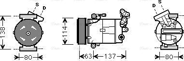 Ava Quality Cooling RTAK437 - Компрессор кондиционера autosila-amz.com