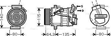 Ava Quality Cooling RTAK394 - Компрессор кондиционера autosila-amz.com