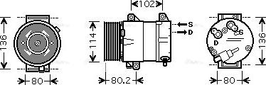 Ava Quality Cooling RTAK383 - Компрессор кондиционера autosila-amz.com