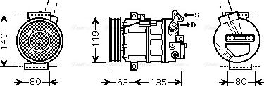 Ava Quality Cooling RT K389 - Компрессор кондиционера autosila-amz.com