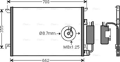 Ava Quality Cooling SBA5058D - Радиатор кондиционера с осушителем Saab 9-3 autosila-amz.com