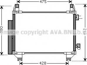 Ava Quality Cooling TO5665 - Конденсатор кондиционера autosila-amz.com