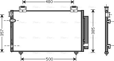 Ava Quality Cooling TO5392D - Конденсатор кондиционера autosila-amz.com