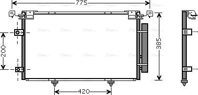 Ava Quality Cooling TO5319D - Конденсатор кондиционера autosila-amz.com