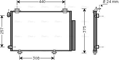 Ava Quality Cooling TO5267D - Конденсатор кондиционера autosila-amz.com