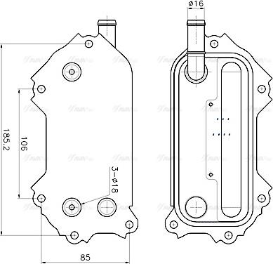 Ava Quality Cooling TO3792 - Масляный радиатор, двигательное масло autosila-amz.com