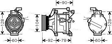 Ava Quality Cooling TOAK446 - Компрессор кондиционера autosila-amz.com