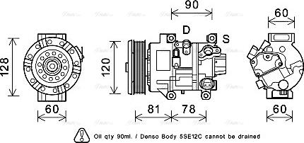 Ava Quality Cooling TOAK581 - Компрессор кондиционера autosila-amz.com