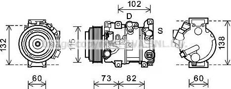 Ava Quality Cooling TOAK658 - Компрессор кондиционера autosila-amz.com