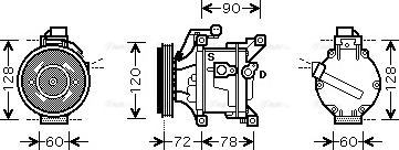 Ava Quality Cooling TO K444 - Компрессор кондиционера autosila-amz.com