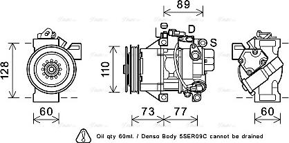 Ava Quality Cooling TOK629 - Компрессор кондиционера autosila-amz.com