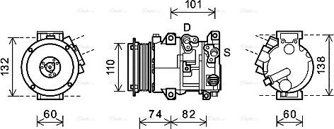 Ava Quality Cooling TOK628 - Компрессор кондиционера autosila-amz.com