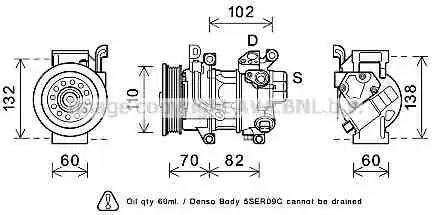 Ava Quality Cooling TOK622 - Компрессор кондиционера autosila-amz.com