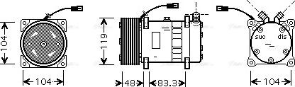 Ava Quality Cooling UVAK121 - Компрессор кондиционера autosila-amz.com