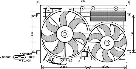 Ava Quality Cooling VN7529 - Вентилятор, охлаждение двигателя autosila-amz.com