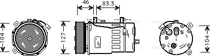 Ava Quality Cooling VNK050 - Компрессор кондиционера autosila-amz.com