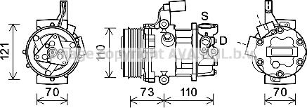 Ava Quality Cooling VNK375 - Компрессор кондиционера autosila-amz.com