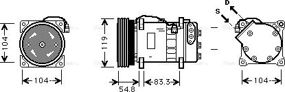 Ava Quality Cooling VNK281 - Компрессор кондиционера autosila-amz.com