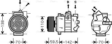 Ava Quality Cooling VNK220 - Компрессор кондиционера autosila-amz.com