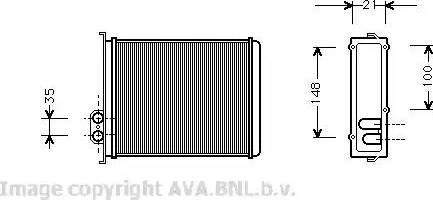 Ava Quality Cooling VO 6085 - Теплообменник, отопление салона autosila-amz.com