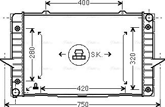 Ava Quality Cooling VO 2093 - Радиатор, охлаждение двигателя autosila-amz.com