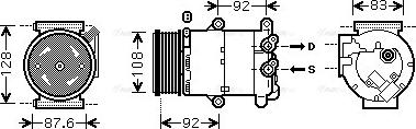 Ava Quality Cooling VOAK184 - Компрессор кондиционера autosila-amz.com