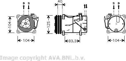 Ava Quality Cooling VO K119 - Компрессор кондиционера autosila-amz.com