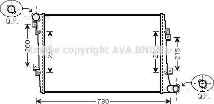 Ava Quality Cooling VWA2255 - Радиатор, охлаждение двигателя autosila-amz.com