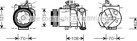 Ava Quality Cooling VWAK064 - Компрессор кондиционера autosila-amz.com