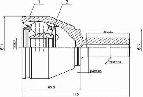 Aywiparts AW1510992 - Шарнирный комплект, ШРУС, приводной вал autosila-amz.com