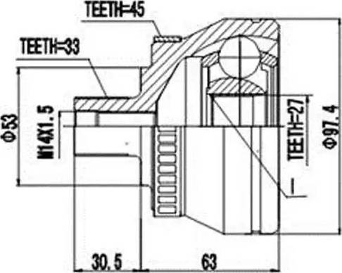 Aywiparts AW1510906A - Шарнирный комплект, ШРУС, приводной вал autosila-amz.com